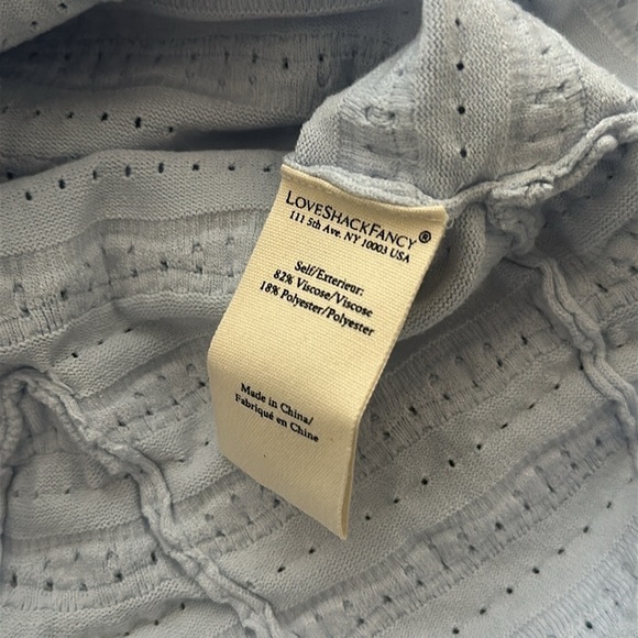 NWT LoveShackFancy Maryanne Knit Mini Dress Morning SKy Light Blue | size M - Picture 9 of 11